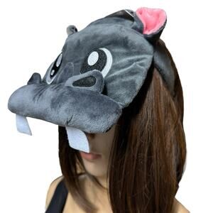 Elope Hippo Headband Halloween Bachelor Party Fun Gray Plush Toy